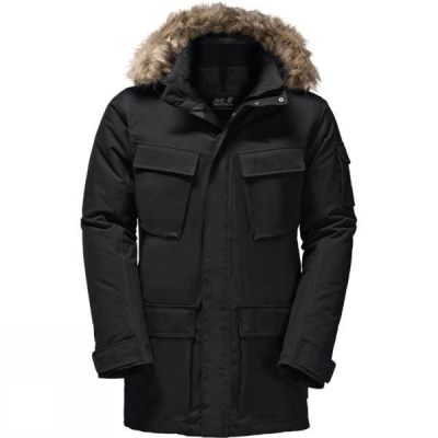 Parka Jack Wolfskin Glacier Canyon Hombre - Negras - Chile BVY503621